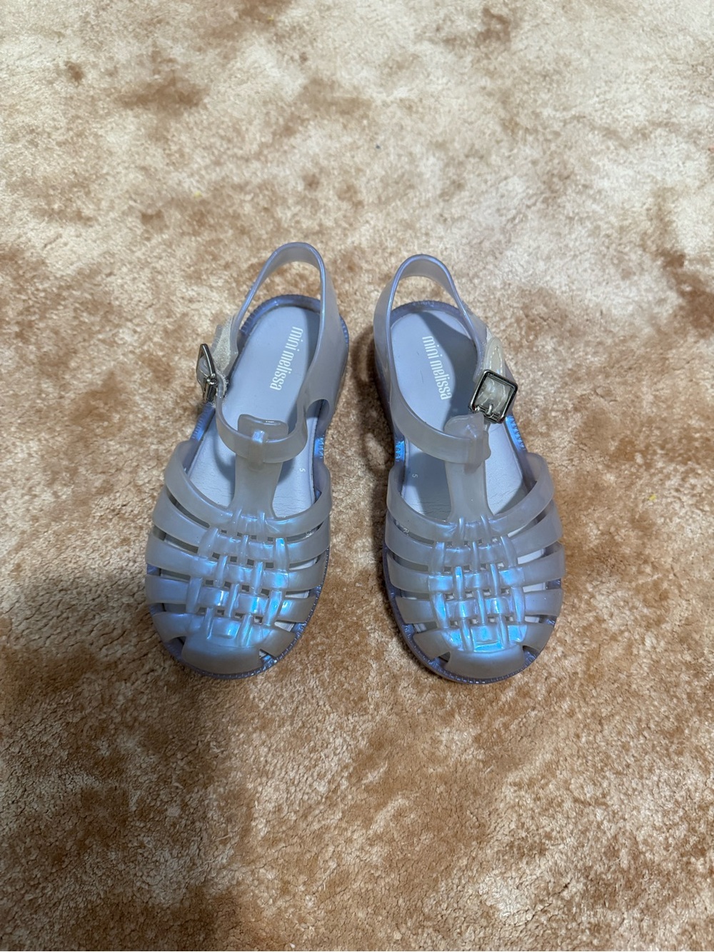 Mini Melissa Pearlescent Lavender Jelly Sandals